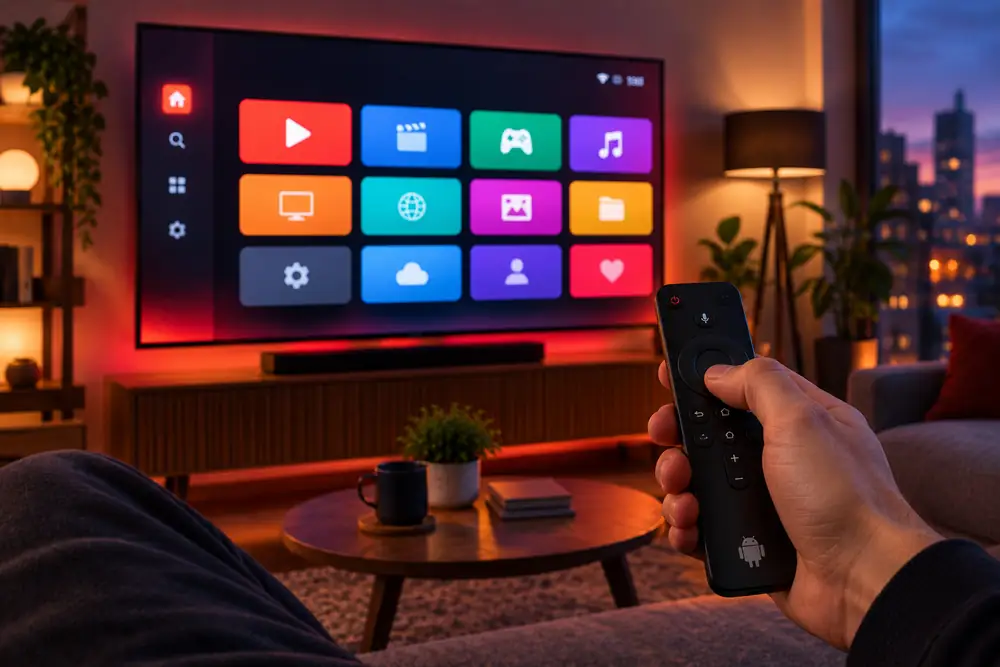Boîtier Android TV et sa télécommande, un choix sûr de boîtier IPTV