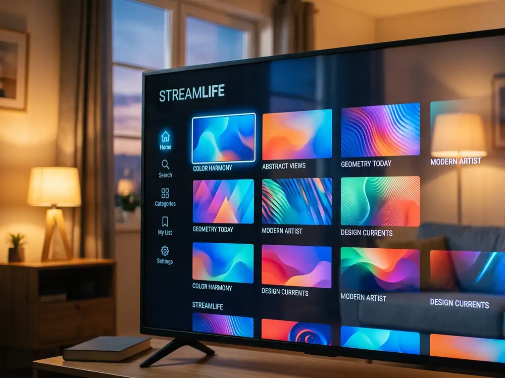 Catalogue VOD de films et séries sur l'écran TV avec Smart IPTV premium
