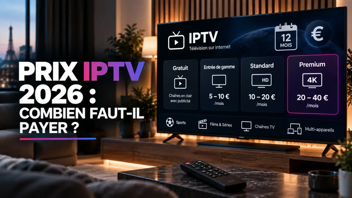 Prix d’un abonnement IPTV en 2026 : niveaux d’offre de l’entrée de gamme au premium 4K sur une Smart TV