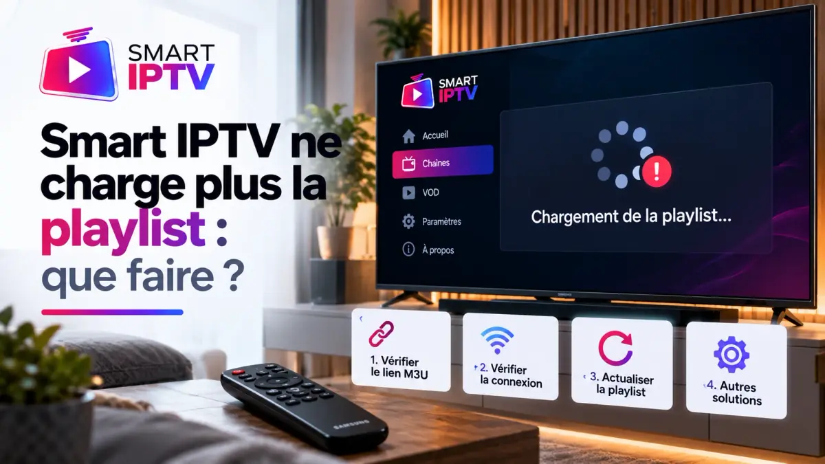 Smart TV bloquée sur « Chargement de la playlist » dans Smart IPTV, avec quatre pistes de solution